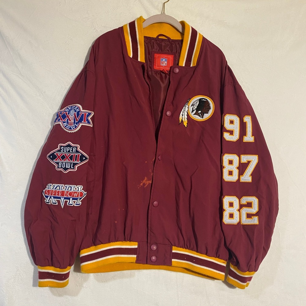 Vintage NFL Washington Redskins Super Bowl Champions Bomber Jacket Mens Large